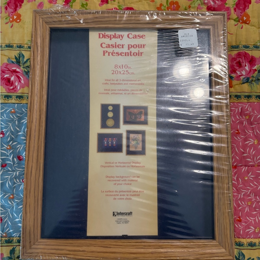 Intercraft Display Case Brown Woodgrain Frame